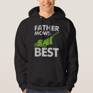 Far Mows Best Funny Fars dag Gräsmatta Mwing Pappa Hoodie