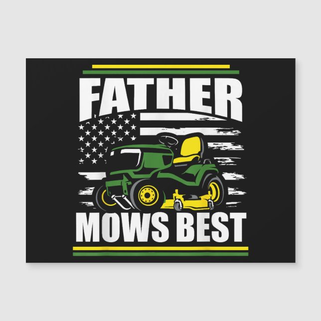 Far Mows Best Funny Gräsmatta Mower American Flagg (Framsida)