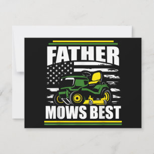 Far Mows Best Funny Gräsmatta Mower American Flagg Tack Kort