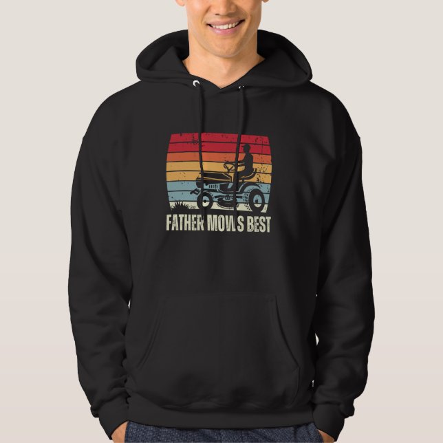 Far Mows Best Gardener Gräsmatta Care Pappa Making Hoodie (Framsida)