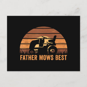 Far Mows Best Gräsmatta Care Pappa Making Gardener Helg Vykort