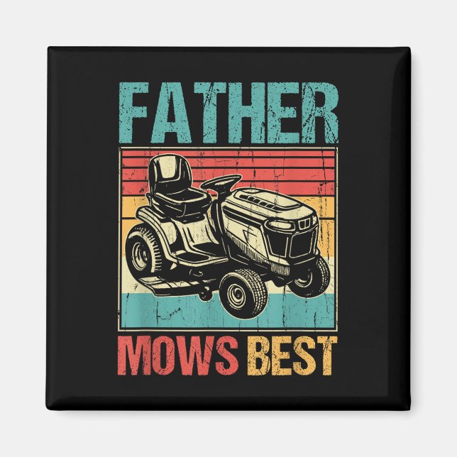 Far Mows Best, Gräsmatta Mwing Pappa, Lönnjur Yard Magnet (Framsidan)