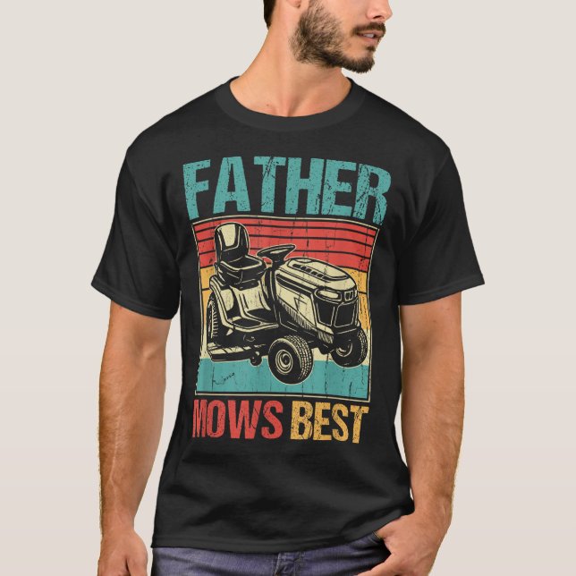 Far Mows Best, Gräsmatta Mwing Pappa, Lönnjur Yard T Shirt (Framsida)