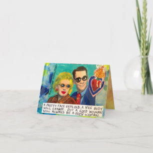 FÅR NÄTT ANSIKTE FÖR NOTECARD-A GAMMALT, EN NICE KORT