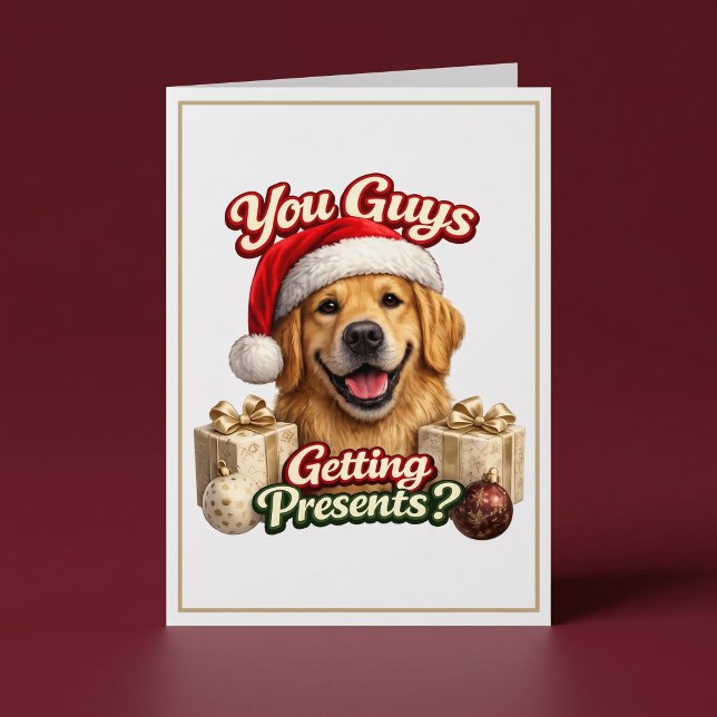 Får Ni Julklappar? Rolig Julhund Kort (Skapare uppladdad)