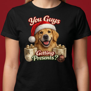 Får Ni Pojkar Presenter? Rolig Jul Hund T Shirt