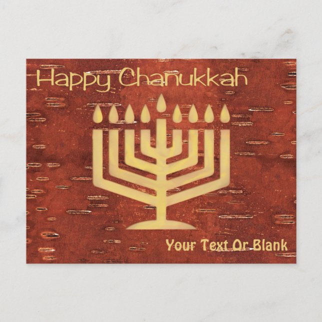 Far North Chanukkah - Inner Birch Bark Helgdag Car Helg Vykort (Framsida)