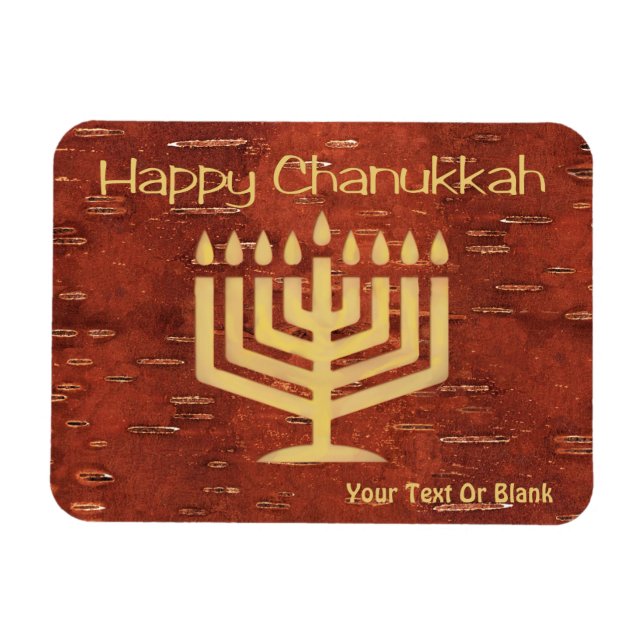 Far North Chanukkah - Inner Birch Bark Magnetic In Magnet (Horisontell)
