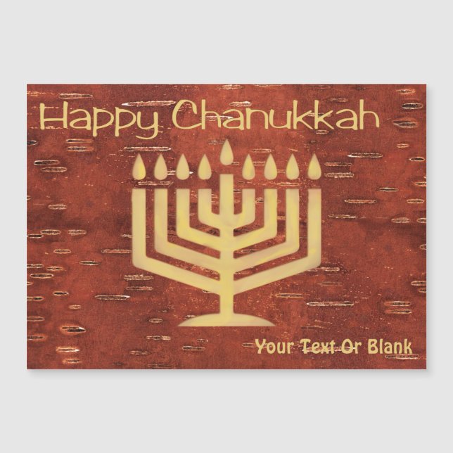 Far North Chanukkah - Inner Birch Bark Magnetisk Inbjudningskort (Framsida)