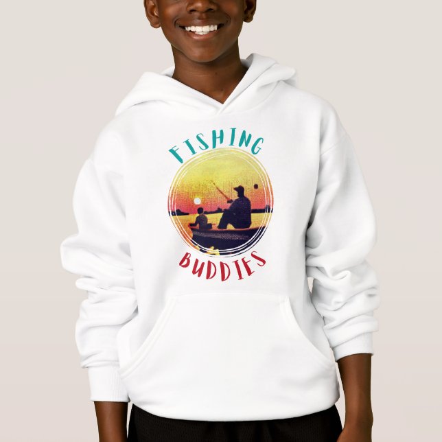 Far och barn fiskar tillsammans t shirt (Framsida)
