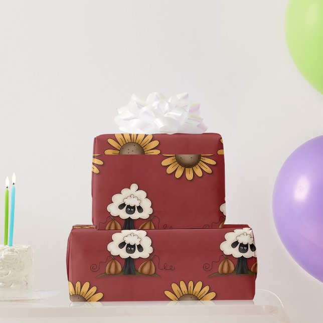 Får och blommor presentpapper (Skapare uppladdad)