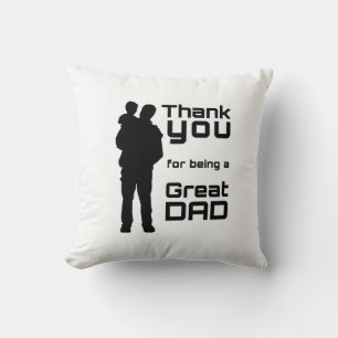 Far och Child Silhouette Heartwarming Pappa Gif Kudde