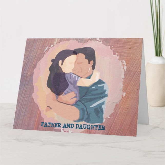 FAR OCH DAUGHTER HUG CARD KORT (Framsida)