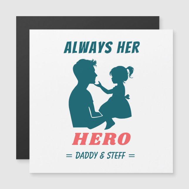 Far och dotter - alltid Hennes Hero (Fram/baksida)