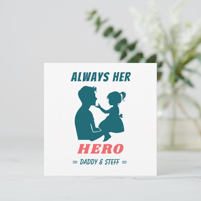 Far och dotter - alltid Hennes Hero (Stående Fram)