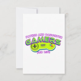 Far och dotter Gamers for Life Tack Kort