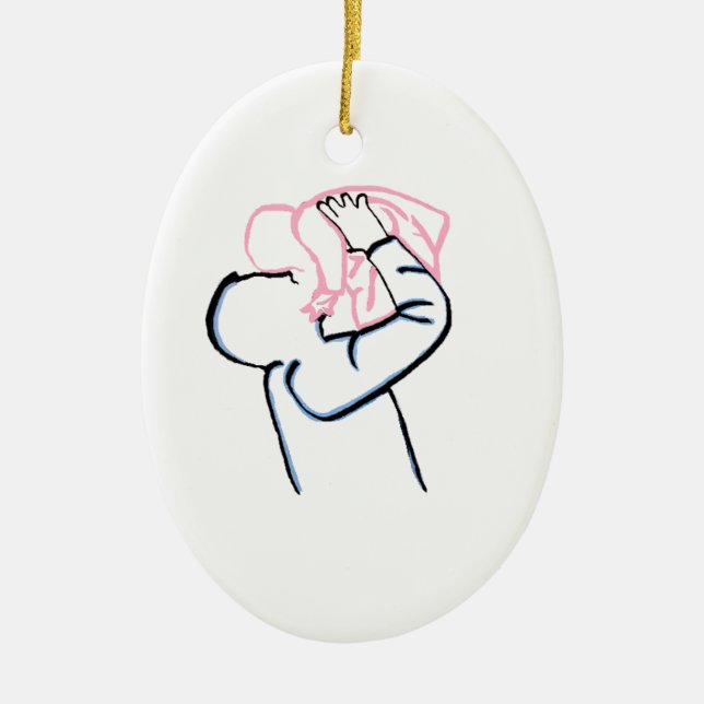 Far och dotter. julgransprydnad keramik (Framsidan)