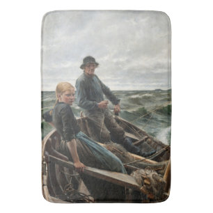Far och dotter till sjöss (av Albert Edelfilt) Badrumsmatta