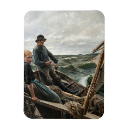 Far och dotter till sjöss (av Albert Edelfilt) Magnet