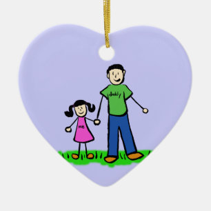 Far och dotterfamiljens Anpassningsbar Ornaments Julgransprydnad Keramik