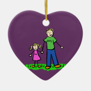 Far och dotterfamiljens Anpassningsbar Ornaments Julgransprydnad Keramik