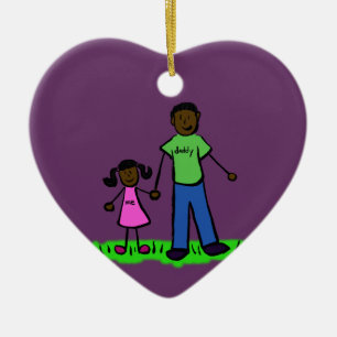 Far och dotterfamiljens Anpassningsbar Ornaments Julgransprydnad Keramik