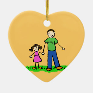 Far och dotterfamiljens Anpassningsbar Ornaments Julgransprydnad Keramik