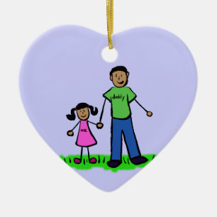 Far och dotterfamiljens Anpassningsbar Ornaments Julgransprydnad Keramik