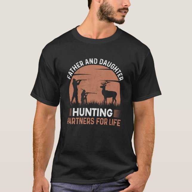 Far och dotterjägare till livets Hjort T Shirt (Framsida)