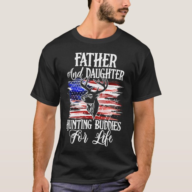 Far och dotterjägare till livstidsgåva t shirt (Framsida)