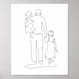Far och döttrar Gift, Print, Fars dag Prin Poster