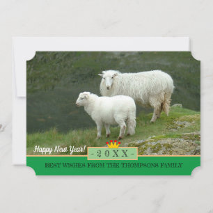Får och Gott nytt år! Kort/jordbrukare Julkort