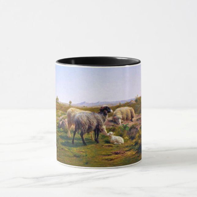 Får och lamm (av Rosa Bonheur) Mugg (Center)