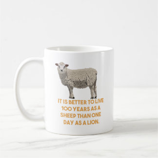 Får och Lejon citat Kaffemugg