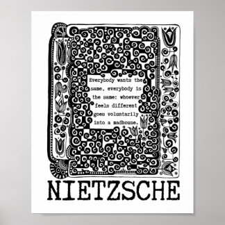 FÅR- OCH MADHOUSfilosofi citerat av Nietzsche Poster