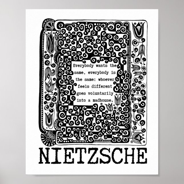 FÅR- OCH MADHOUSfilosofi citerat av Nietzsche Poster (Framsidan)
