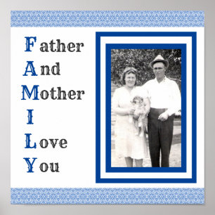 Far och Mor I Kärlek, ditt familjefoto Poster