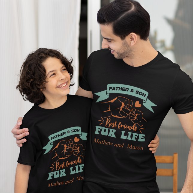 Far och Son-användarnamn som matchar Fars dag T Shirt (Father and Son custom names matching Father's Day T-Shirt)