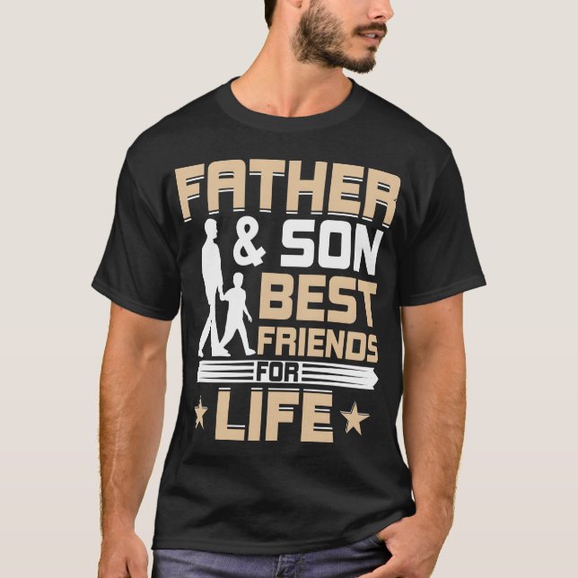 Far och son, bästa vänner till Life Manar Far T Shirt (Framsida)