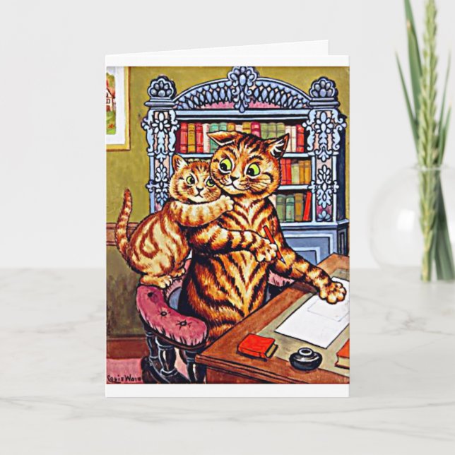 Far och Son Cats, Louis Wain, Cat Art. Kort (Framsida)