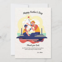 Far och Son Fishing Fars dag Card