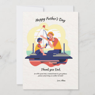 Far och Son Fishing Fars dag Card