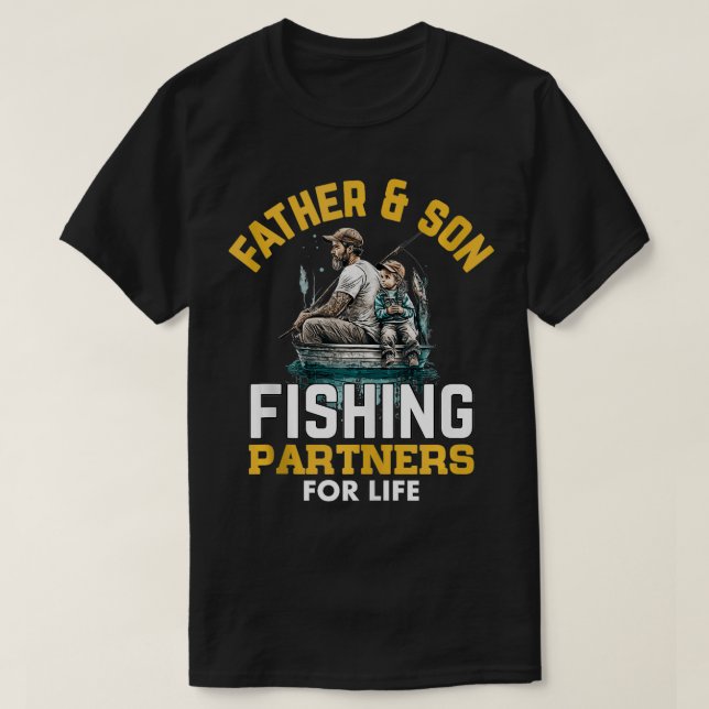 Far och Son Fishing Partners for Life Fishing F T Shirt (Design framsida)