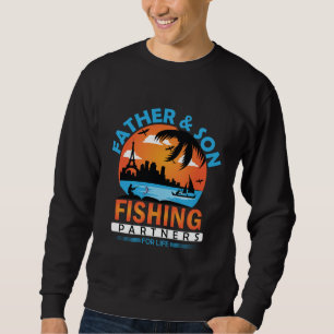 Far och Son Fishingspartners för livet Lång Ärmad Tröja