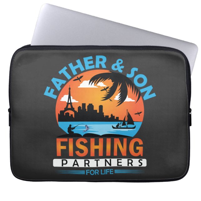 Far och Son Fishingspartners för livet Laptop Fodral (Framsidan)