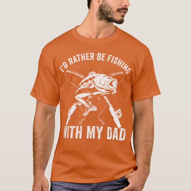 Far och son fiskar ganska mycket med Pappa Funny f T Shirt (Framsida)
