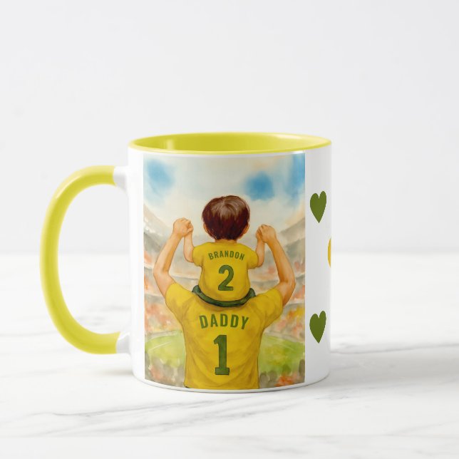 Far och Son Football Jersey Back View Mugg (Vänster)