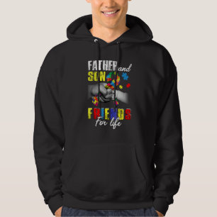 Far och son Friends for Life Autistic Boy Puzzl Hoodie