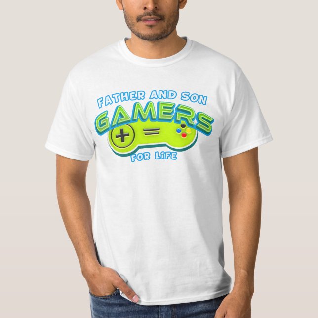 Far och Son Gamers for Life T Shirt (Framsida)