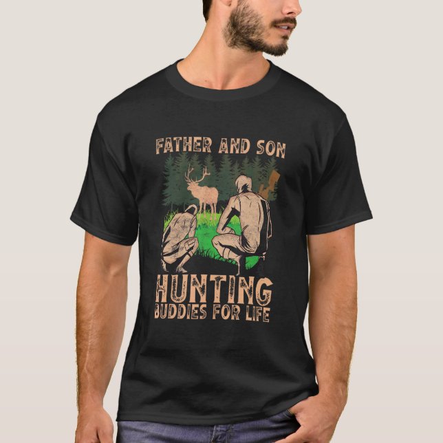 Far och son jaktstugor för livets jägare Pappa T Shirt (Framsida)